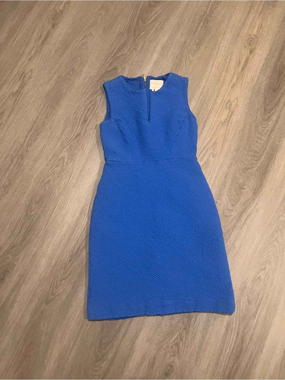 kate spade Bright Blue Textured Sleeveless Sheath Dress